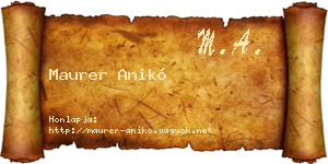 Maurer Anikó névjegykártya
